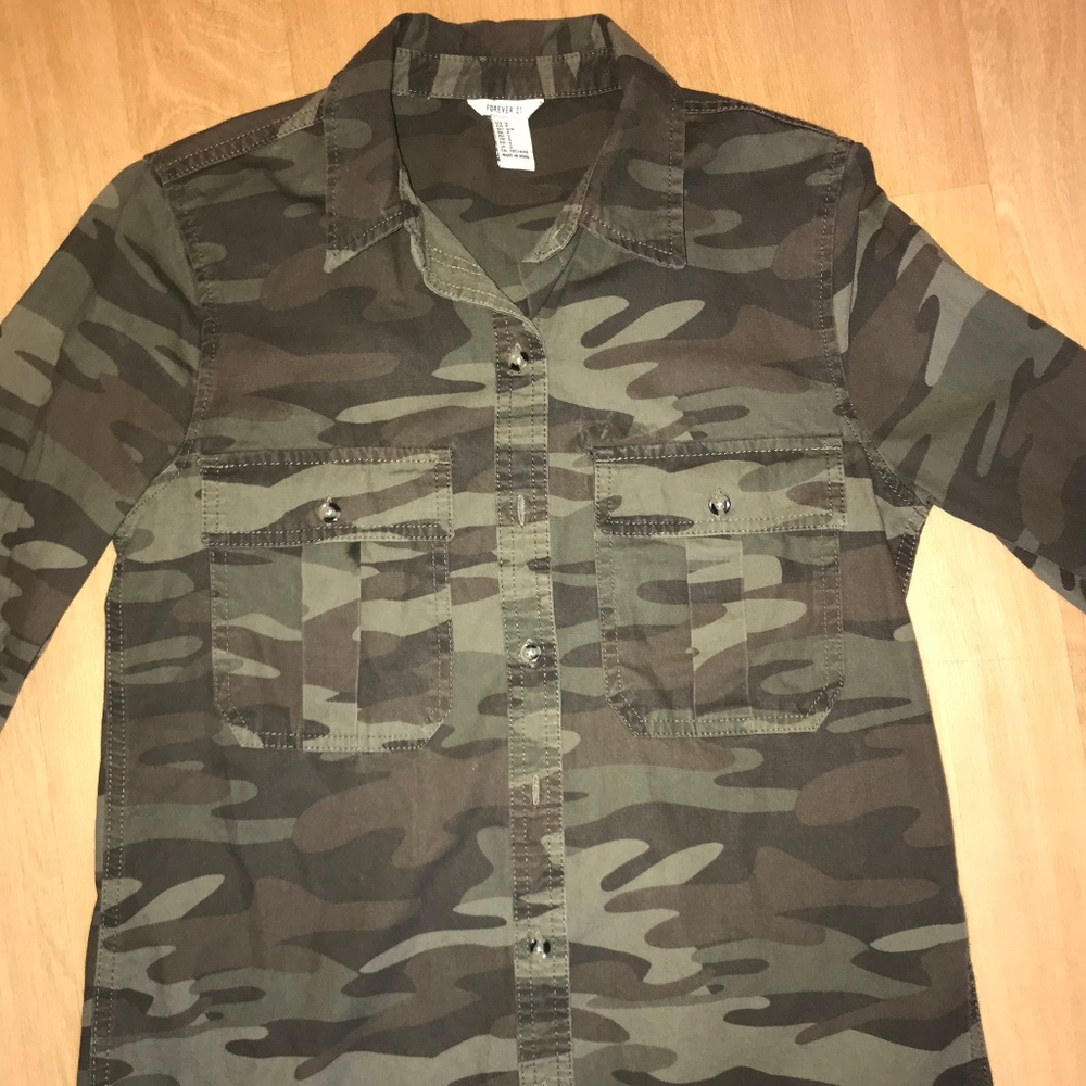 camo button down shirt